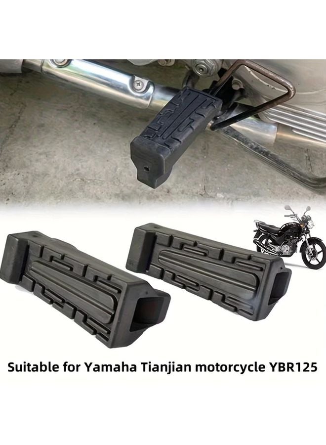 2pcs Black Rubber Pads For Yamaha YBR125 Motorcycle Front Pedal Support Footrests - Image 3